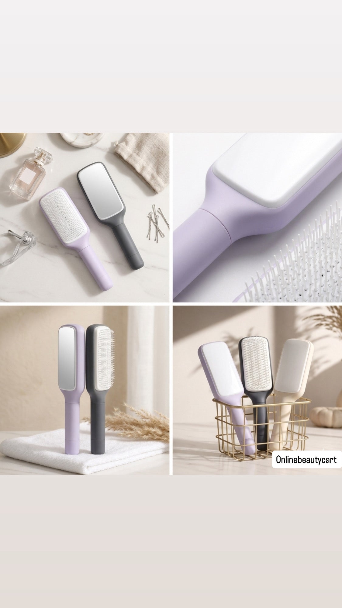 4 In 1 Self Cleaning Hair Brush - Online Beauty Cart