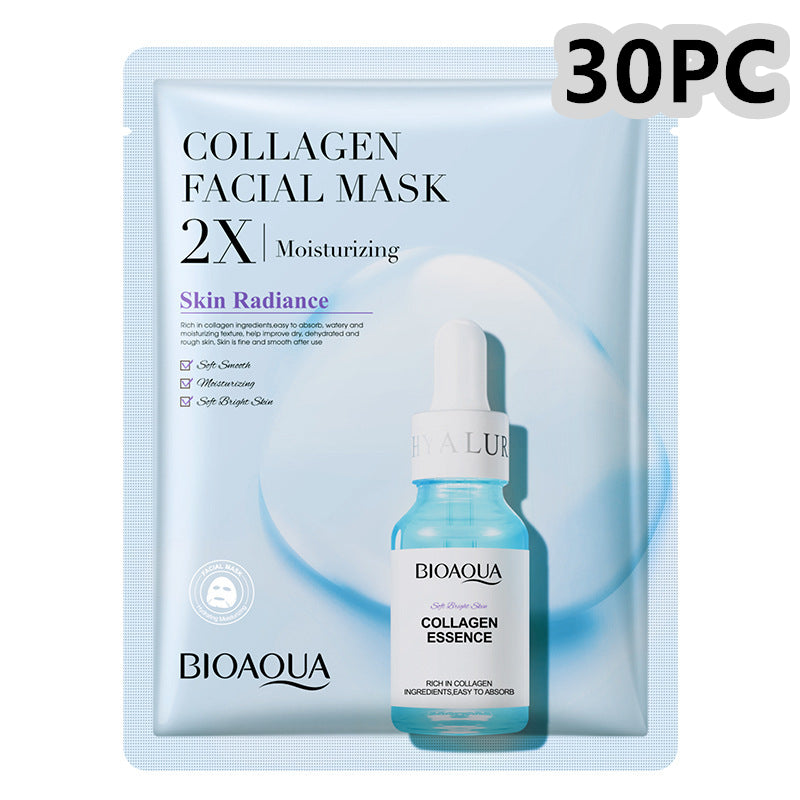 Collagen Face Mask Moisturizing Firming Face Sheet Mask Hyaluronic Acid Facial Masks Beauty Skin Care Gel Skin Care - Online Beauty Cart