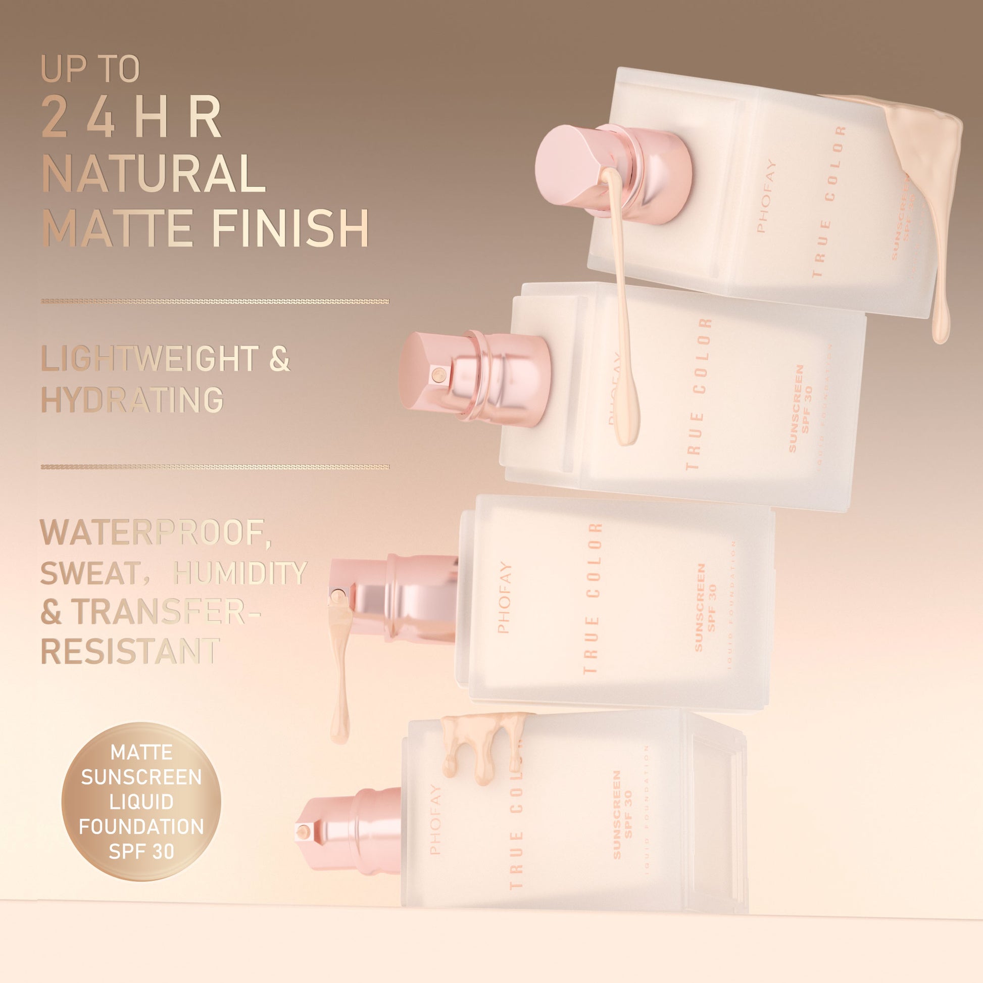 MATTE SUNSCREEN LIQUID FOUNDATION SPF 30 - Online Beauty Cart